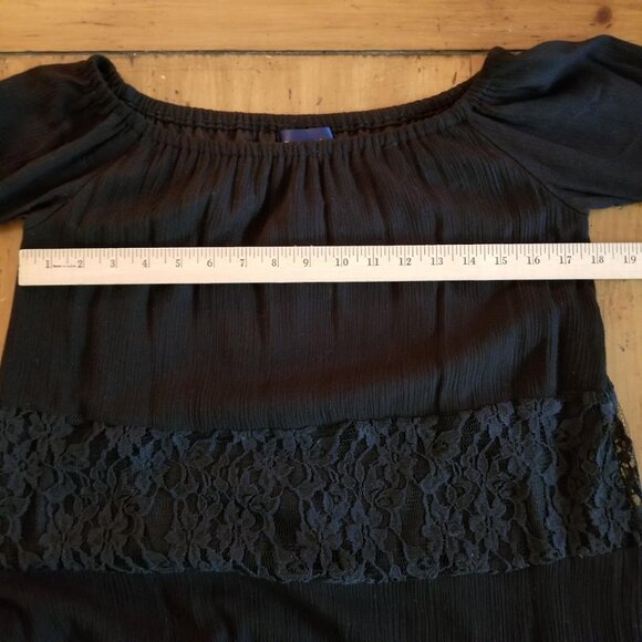 Blue Rain Francesca's Lace 3/4 Length Bell Sleeve Lined  Mini Dress Size Small - Picture 5 of 11